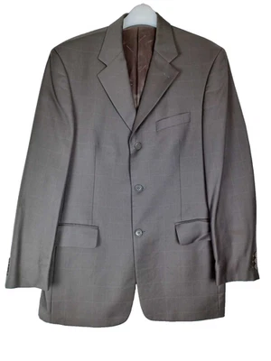 Pierre Cardin Mens Suit Jacket Blazer 38R 100% Pure New Wool Light Khaki Check - Image 1 of 4