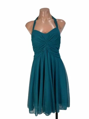 Vintage 90s Y2K Dress Ruby Rox Whimsigoth Teal Tulle Mesh Fairy M - Image 1 of 4