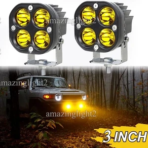 2PCS 3'' LED Cube Pods Work Lights Spot Fog Lamps Fit Jeep Ford Driving Offroad - Picture 1 of 9