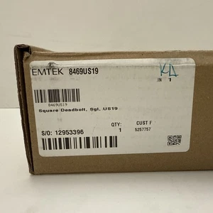 Emtek 8469US19 Square Single Deadbolt - Flat Black - Bild 1 von 8