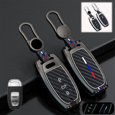Zinc Alloy Silicone Car Key Fob Case Cover For Audi A3 A4 A5 A6 A7 A8 Q3 Q5 Q7 - Image 1 of 4