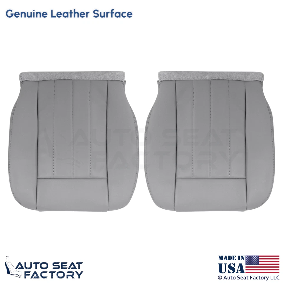 Fundas de asiento delanteras inferiores grises de cuero genuino para Dodge Durango 2004-2006 Foto 1 de 4