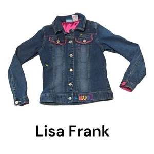 Lisa Frank denim jacket girls size 16 color ful vintage jean cute - Picture 1 of 10
