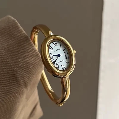 Золотой французский винтажный стиль уникальный изящный женские наручные часы модный милый подарок - Изображение 1 из 4