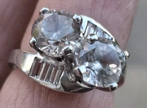 14K Yellow Gold Ring W Clears Stones Size 6.25 - Picture 1 of 13