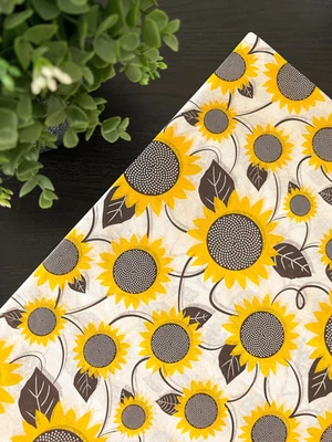 SUNFLOWER FIELDS Design Print Tissue Paper Sheets Choose Size & Package Amount - Image 1 of 4
