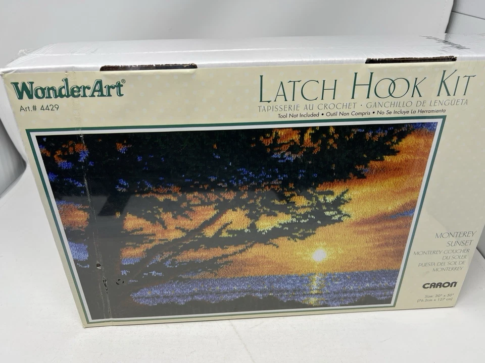 Monterey Sunset Caron Wonderart Latch Hook Kit 30 X50 HUGE XL 4429