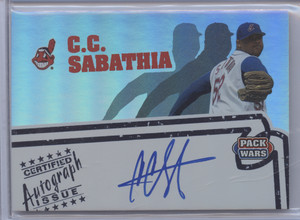 C.C. SABATHIA 2005 TOPPS PACK WARS AUTO INDIANS