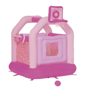 Playtive Hüpfburg ROSA / PINK mit Basketball Korb und Ringe Wurfspiel - Bild 1 von 4