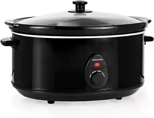 Slow Cooker 6.5L Premium 3 Temperature Settings Tempered Glass Lid Andrew James - Picture 1 of 9