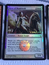 MTG Magic FOIL Hero of Bladehold Mirrodin Besieged Prerelease Promo LP