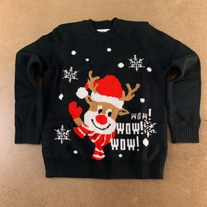 SHEIN Kids US Size 10 Black Ugly Christmas Crew Neck Pullover Sweater New - Picture 1 of 4