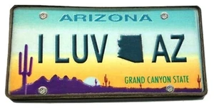 I Luv Arizona Wood License Fridge Magnet - Bild 1 von 1