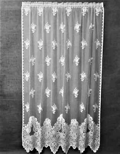 Transparente Rose Weiß Spitze Fenster Panel 60" x 84" Wohnzimmer Schlafzimmer Esszimmer - Bild 1 von 6