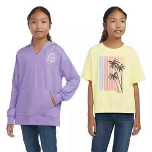 NEW Hurley Youth Girls Hoodie & Tee (2 Pcs Set) Purple, Yellow, LARGE 14-16 - Picture 1 of 8