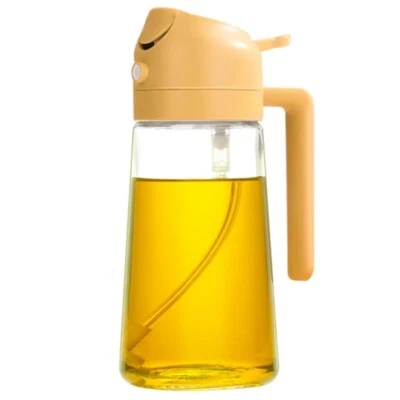 470ml Glass Oil Dispenser Bottle for Kitchen 2 in 1 Olive Oil Spray for Cooking - Image 1 of 4