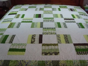 SALE!! Handmade Large Size Patchwork Quilt - 76" x 76" - Picture 1 of 9
