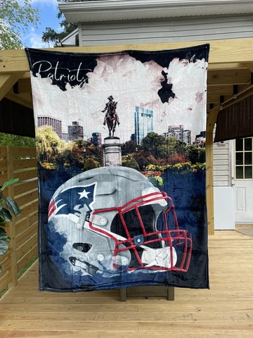 New England Patriots Officially Licensed Watercolor Cityscape Fleece Cover