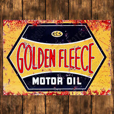 200mm x 285mm ALUMINIUM SIGN, ADVERT, GOLDEN FLEECE MOTOR OIL