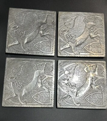 4 rebites de alumínio Wilton-Columbia com leão desenfreado - design martelado - Imagem 1 de 4