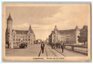 c1930's View of Avenue De La Liberte Luxembourg Antique Unposted Postcard - Picture 1 of 2