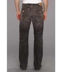 $260 NEW TRUE RELIGION JEANS Mens Ricky Big QT Straight Low Black 29, 40 x 34 - Picture 1 of 5