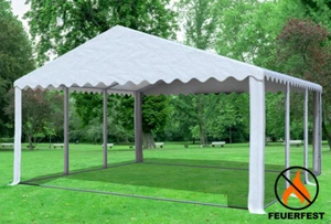 Partyzelt Pavillon 6x6m Weiss PVC Feuersicher XXL Festzelt Bierzelt Vereinszelt - Bild 1 von 12