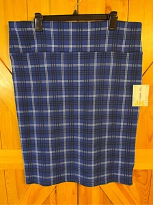 Lularoe Plaid 3XLCassie Pencil Skirt Black Blue White Stripe Lines nwt (2491) - Picture 1 of 4