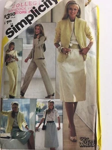 Blusa falda pantalones mujer Simplicity 5384 1981 vintage patrón costura talla 10 - Imagen 1 de 6