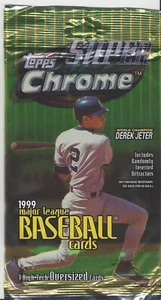 Paquete de 3 tarjetas jumbo de béisbol Topps Super Chrome 1999 por paquete refractores aleatorios - Imagen 1 de 1