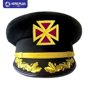 Cappello Massonico Passato Gran Comandante Cavalieri Templari Fatica - Ricamato a Mano - Foto 1 di 2