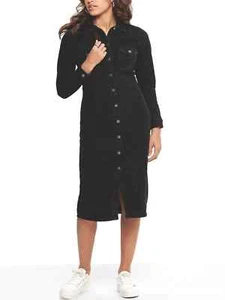 Größe 6 Damen JDY schwarz Midi Länge Langarm Denim Hemd Kleid - Bild 1 von 5