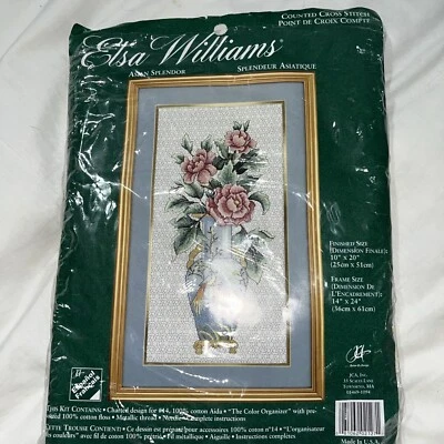 Kit de punto de cruz contado esplendor asiático Elsa Williams # 02127 rosa chinoise Foto 1 de 4