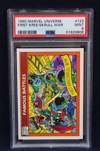 1990 Impel Marvel Universe Card #123 First Kree/Skrull War Battle PSA 9 Mint - Bild 1 von 4