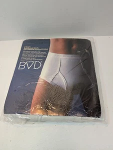Vintage BVD Underwear Briefs Men's 3 Combed Cotton White Sz 38 NOS 1977 - READ - Picture 1 of 17