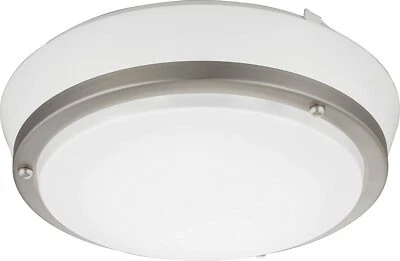 Castleberry 14 in Chrome LED Decorative Round Flush Mount 3000K Inch Silver NEW - Image 1 of 4