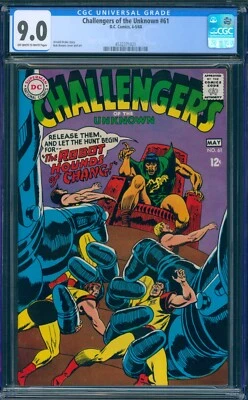 CHALLENGERS OF THE UNKNOWN #61 CGC GRADED 9.0 VF/NM SILVER AGE DC COMICS 1968 - Image 1 of 2