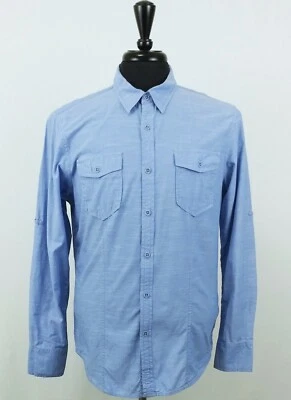 Camisa de vestir informal I.N.C para hombre, talla M, azul, 100 % algodón Foto 1 de 4