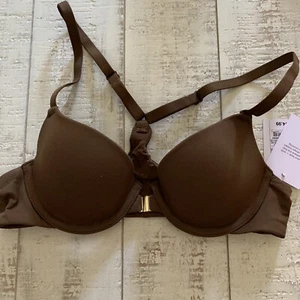 ACE LEICHT GEFÜTTERTER HALBHOHER RACERBACK-BH COCOA 32AA NEU MIT ETIKETT! - Bild 1 von 3