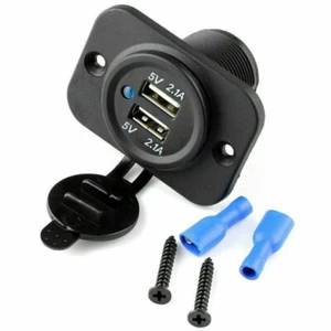 12V Auto KFZ Einbau Zigarettenanzünder Steckdose Dual USB 2.1A Ladegerät Adapter - Bild 1 von 8