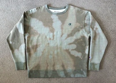Sudadera Vintage Champion Tie-Dye Ropa Atlética EE. UU. XL Camuflaje Verde Foto 1 de 4