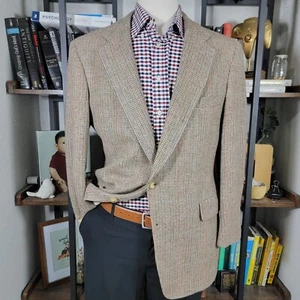 VTG Austin Reed Men's Tweed Sport Coat Blazer Two Button Brown Wool Size 42-44R - Picture 1 of 17