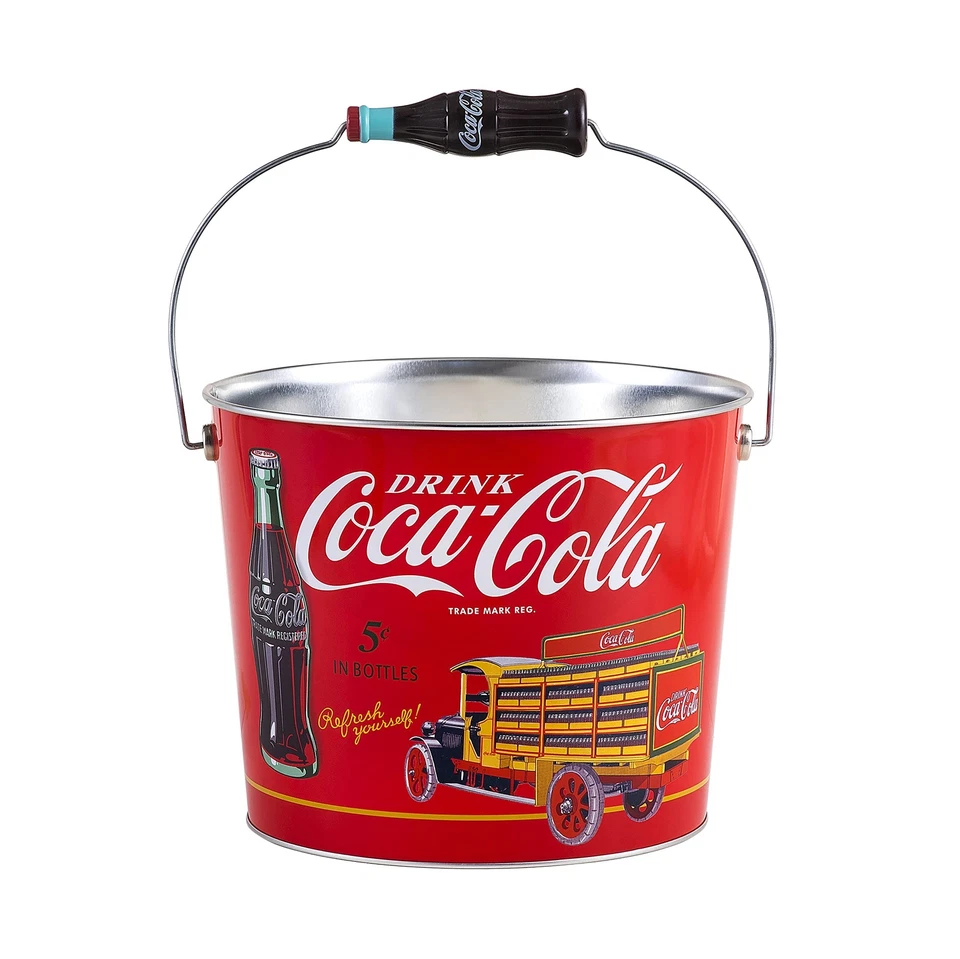Coca-Cola Large Beverage Bucket with Coke Bottle Handle, Red (773317-12) - Image 1 of 1