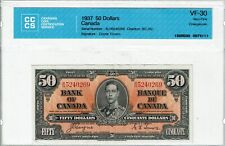 1937 $50 Canadian Banknotes- Graded: CCCS-VF-30