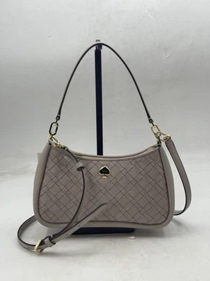 Bolso de Hombro Convertible Kate Spade New York Kayla Acogedor Gris Tejido Cuero Foto 1 de 4