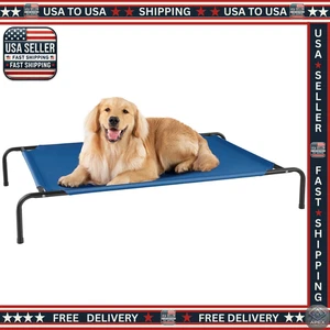 50" erhöhtes Hundebett mit atmungsaktivem Netz, strapazierfähiges Indoor Outdoor Haustier Kühlbett - Bild 1 von 7