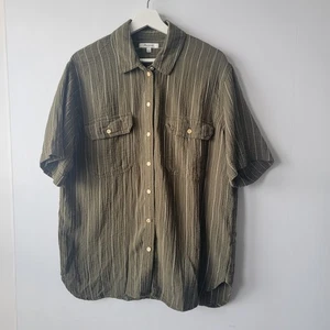 Madewell Damen Lightspun Kurzarm Flap-Pocket Shirt Gr. L in gestreift - Bild 1 von 7