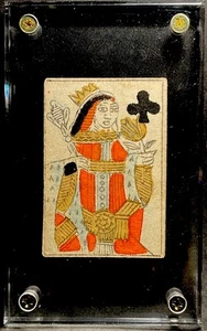 18thc Historical Woodblock Queen Antique Playing Card Authentic Poker Game Card - Picture 1 of 21