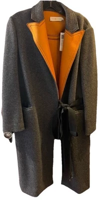 *SÚPER RARO* Gabardina bata de esmoquin de lana Tory Burch en gris oscuro talla 4 Foto 1 de 4