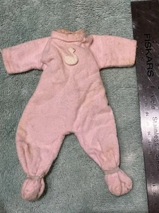 Vtg. 1960's Pink Flannel Pajamas Sleeper Pajama For Vintage Baby Doll 7" - Picture 1 of 5